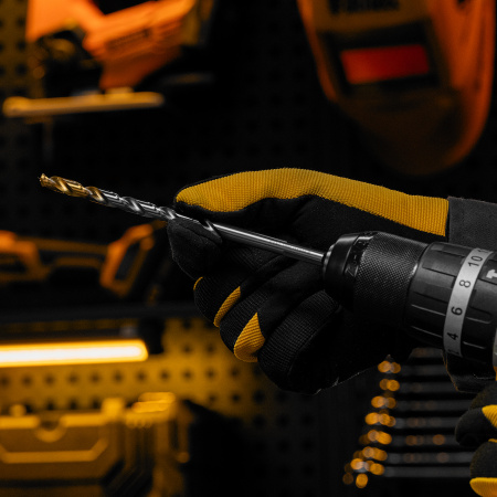 Сверло спиральное по металлу DENZEL 7,5 х 156 мм, Р6М5, Golden Tip, удлиненное