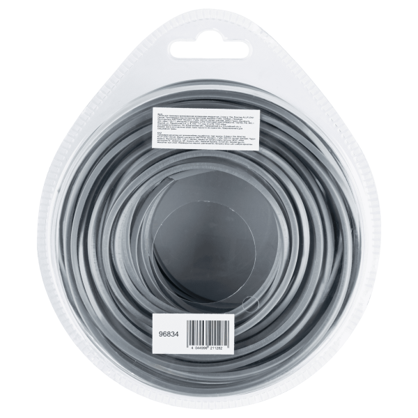 Леска для триммера DENZEL армированная алюминием квадратная, 2,4мм х 15м, блистер ALUFLEX