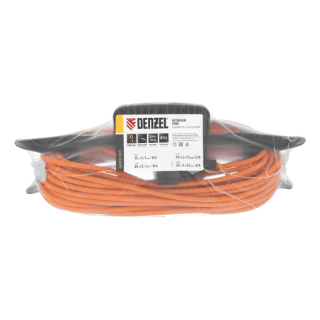 Удлинитель-шнур силовой Garden Series DENZEL, б/з, ПВС, 20м, 1 розетка, 2 x 1,5 мм