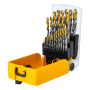 Набор сверл по металлу DENZEL, 1-13 мм, Р6М5-TiN, Golden Tip, 25 шт