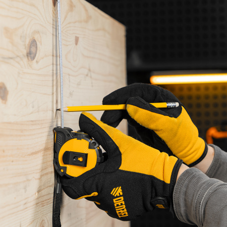 Рулетка DENZEL 31520 3м х 16мм, автоматич. фиксац., нейлон. покрытие, магнит. зацеп, двухстор. разметка