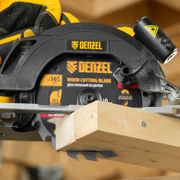 Пильный диск по дереву DENZEL с гвоздями, ф165 х 20 мм, 20 зубов