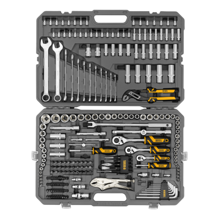 Набор инструментов DENZEL 1/2", 3/8", 1/4", CrV, S2, пластиковый кейс, 232 предмета
