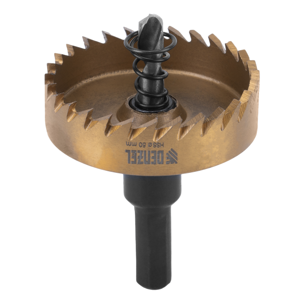 Коронка по металлу DENZEL 724116, 50 мм, HSS, нитридтитановое покрытие