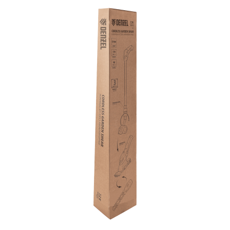 Ножницы-кусторез DENZEL G801E с телескопической штангой, с аккумулятором 7.2В Li-Ion 1.5 Ач