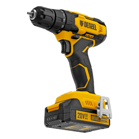 Дрель-шуруповерт аккумуляторная DENZEL CDQ-20, Li-Ion, 20 В