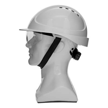 Каска защитная DENZEL ударопр.«Форвард» (К-05),ABS/PC,комплект со встроен.очк.ОЧК-05 Форвард, белая
