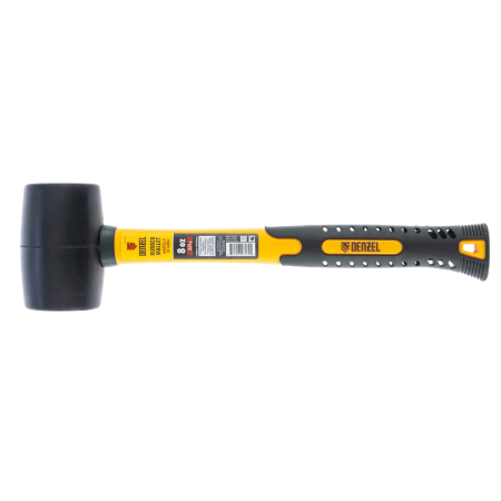 Киянка резиновая DENZEL 8 oz, черная резина, фибергласовая рукоятка