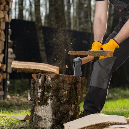 Топор кованый DENZEL 680 г, американский тип, буковая рукоятка, 360мм, EFP 21886