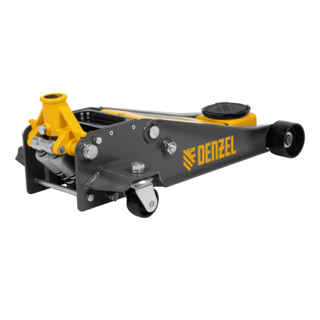 Домкрат гидравлический подкатной DENZEL 3 т, 125-470 мм, быстрый подъем, проф.