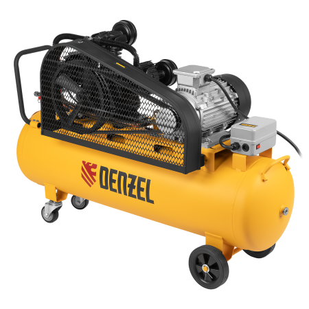 Компрессор воздушный DENZEL BCW3000-T/100, 3.0 кВт, ременный привод, 100 литров, 520 л/мин