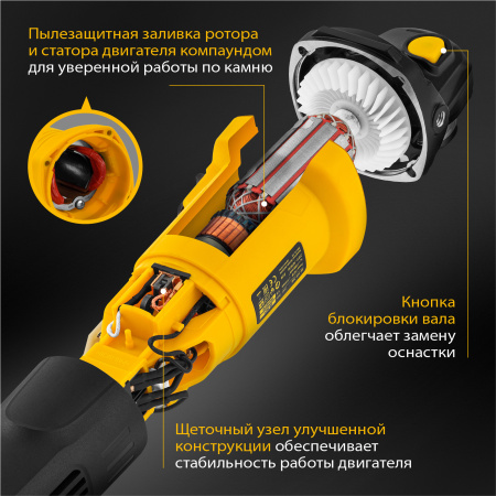 Машина шлифовальная угловая DENZEL AG115-750, 750 Вт, 115 мм, 11000 об/мин