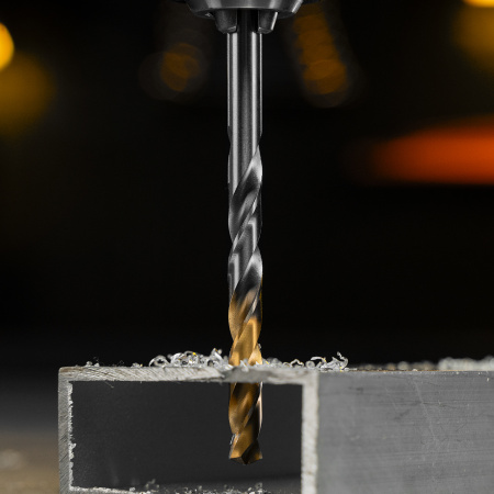 Сверло спиральное по металлу DENZEL 6,5 x 100 мм, Р6М5, Golden Tip