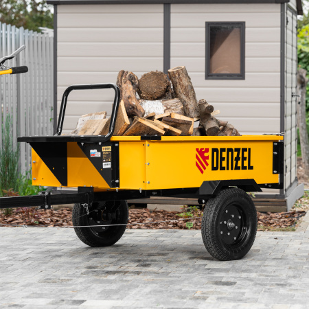 Прицеп для мотоблока DENZEL TT-500, оцинк., груз. 500 кг, рег. сцепка, колеса 4.00-10, в упаковке