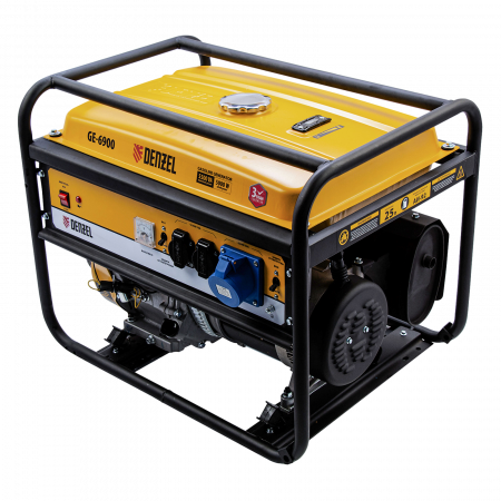 Генератор бензиновый DENZEL GE 6900, 5.5 кВт, 220 В/50 Гц, 25 л, ручной старт