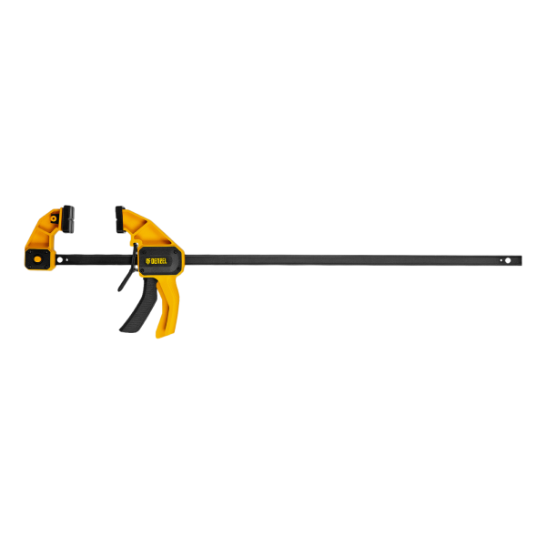 Струбцина DENZEL F-образная, быстрозажимная, 600 х 80 мм, усиленный нейлоновый корпус Струбцина DENZEL F-образная, быстрозажимная, 600 х 80 мм, усиленный нейлоновый корпус