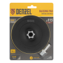 Тарелка опорная для дрели и УШМ DENZEL с липучкой, 115 мм, твердая, с адаптером c М14 на d8