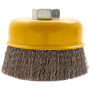 Щетка для УШМ DENZEL 746053, 100 мм, «чашка», витая нержавеющая проволока 0.3 мм, М14