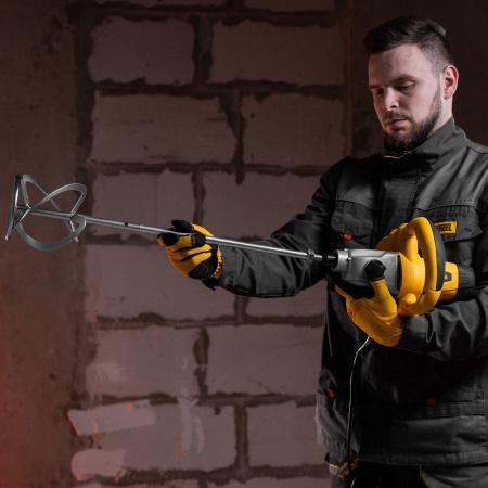 Миксер строительный DENZEL EM-1-1220, 1220 Вт, 0-480/0-800 об/мин