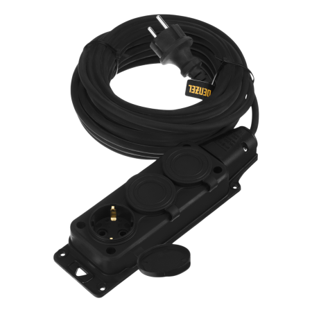 Удлинитель-шнур силовой Top Series DENZEL, КГТТ, 10 м, 3 розетки, 3 x 1,5 мм