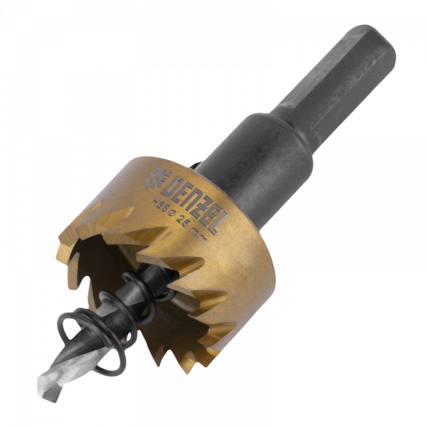 Коронка по металлу DENZEL 724104, 25 мм, HSS, нитридтитановое покрытие