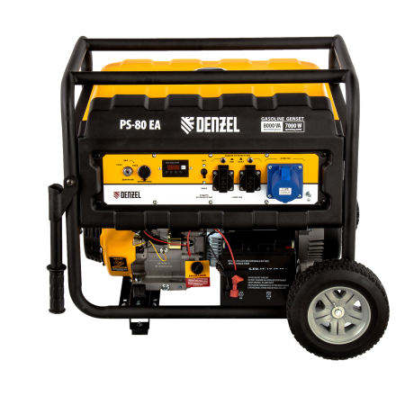 Генератор бензиновый DENZEL PS 80 EA, 8.0 кВт, 230 В, 25 л, электростартер