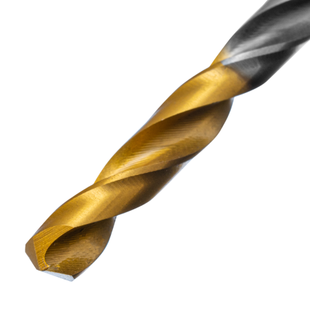 Сверло спиральное по металлу DENZEL 5 х 132 мм, Р6М5, Golden Tip, удлиненное