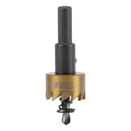 Коронка по металлу DENZEL 724103, 22 мм, HSS, нитридтитановое покрытие