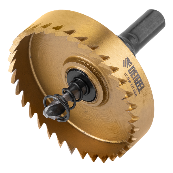 Коронка по металлу DENZEL 724119, 60 мм, HSS, нитридтитановое покрытие