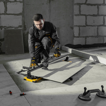 Плиткорез рельсовый DENZEL 1000х16мм, каретка на подш., стальная станина, усил. рукоятка-пенал