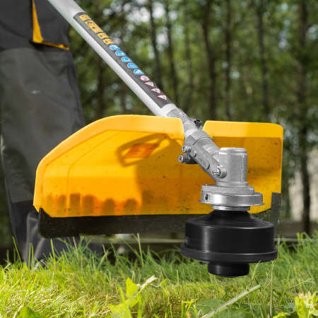 Триммер электрический DENZEL TE-1220, 1200 Вт, 380 мм, катушка, диск, разборная штанга