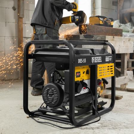 Генератор дизельный DENZEL DES-55, 5,5 кВт, 230 В, 11 л, ручной стартер