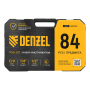 Набор инструментов DENZEL 1/2", 1/4", CrV, S2, пластиковый кейс, 84 предмета