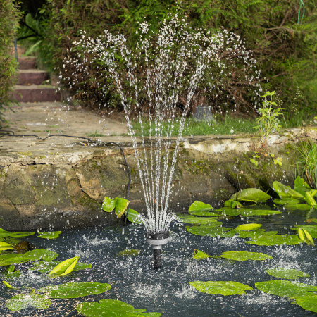 Насос фонтанный DENZEL FNP90-39, 92 Вт, подъем 3,9 м, 3200 л/ч, колокольчик/каскад/гейзер