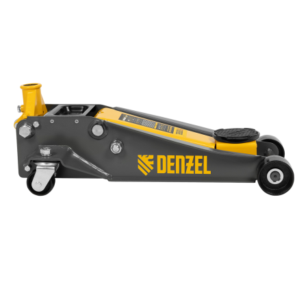 Домкрат гидравлический подкатной DENZEL 3 т, 125-470 мм, быстрый подъем, проф.