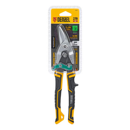 Ножницы по металлу DENZEL 78371, 270 мм, прямой и правый рез, сталь СrMo