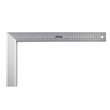 Угольник DENZEL 32398 400 мм, нержавеющая сталь, градуировка, алюминиевое основание Угольник DENZEL 32398 400 мм, нержавеющая сталь, градуировка, алюминиевое основание