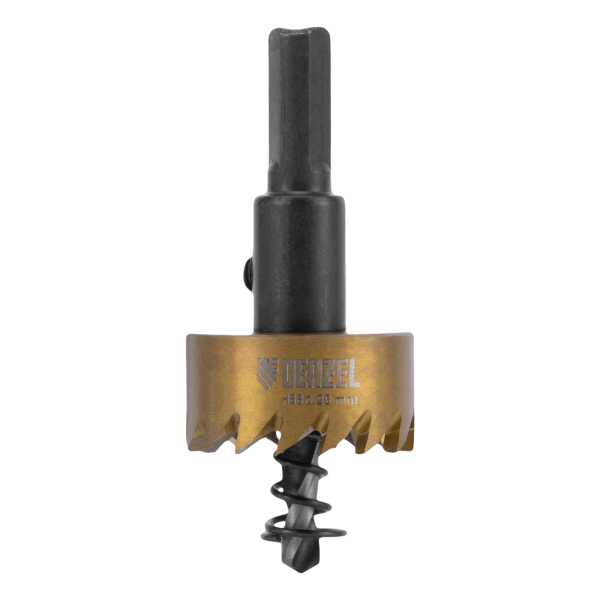 Коронка по металлу DENZEL 724106, 28 мм, HSS, нитридтитановое покрытие