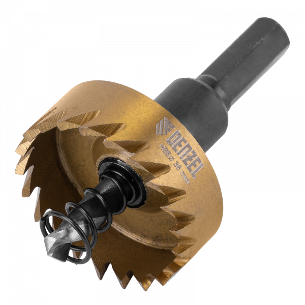 Коронка по металлу DENZEL 724111, 38 мм, HSS, нитридтитановое покрытие