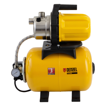 Насосная станция DENZEL PS800X, 800 Вт, 3200 л/ч, ресивер 24 л, высота подъема 38 м