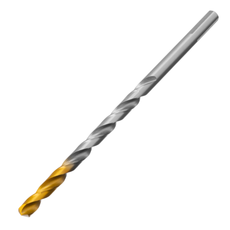 Сверло спиральное по металлу DENZEL 7,0 х 156 мм, Р6М5, Golden Tip, удлиненное
