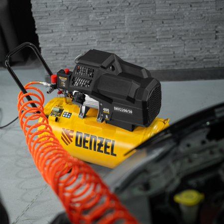 Компрессор воздушный DENZEL X-PRO DKV2200/50, 2.2 кВт, 400 л/мин, 50 л