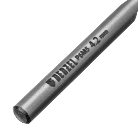 Сверло спиральное по металлу DENZEL 4,2 x 75 мм, Р6М5, Golden Tip, многогранная заточка