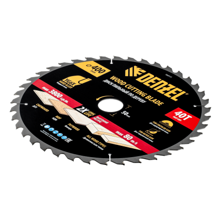 Пильный диск по дереву DENZEL ф400 х 50 мм, 40 зубьев