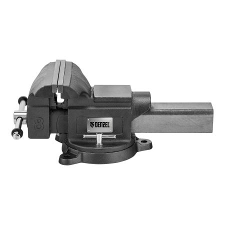 Тиски слесарные DENZEL BVH-200, 200 мм, поворотные, стальная направляющая, с наковальней