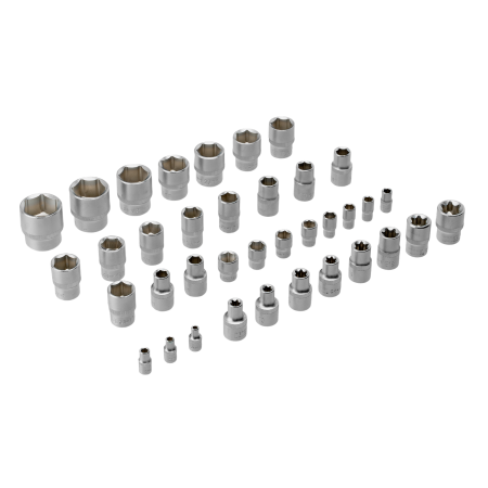 Набор инструментов DENZEL 1/2", 1/4", CrV, S2, пластиковый кейс, 122 предмета