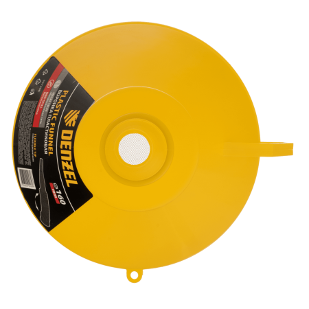 Воронка пластиковая DENZEL 160 мм с металлическим ситом, непроливайкой и гибким наконечником