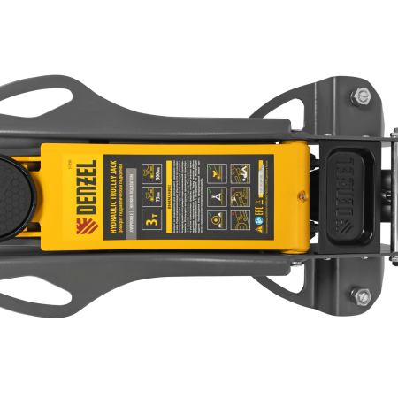 Домкрат гидравлический подкатной DENZEL 3 т, 75-500 мм, быстрый подъем, низкий подхват, проф.