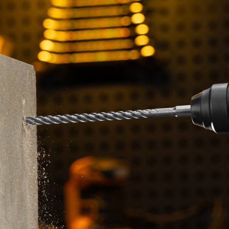 Бур по бетону DENZEL, цельная крестовая пластина, 10x265 мм, SDS PLUS