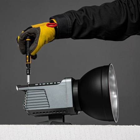 Отвертка с набором бит и торцевых головок DENZEL для точных работ, гибкий привод, 48 шт, CrMo